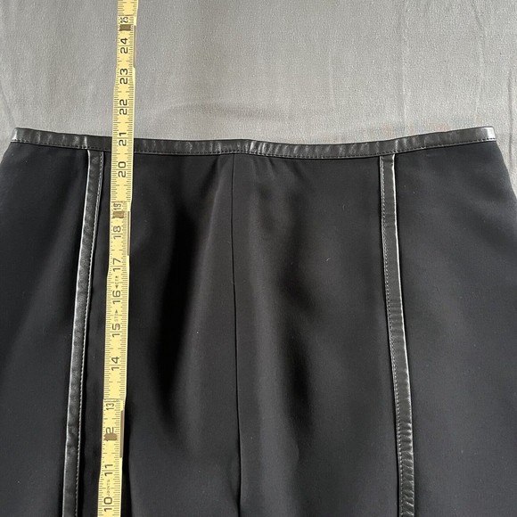 Prada Silk Skirt Calf Skin Leather Trim - Picture 4 of 9